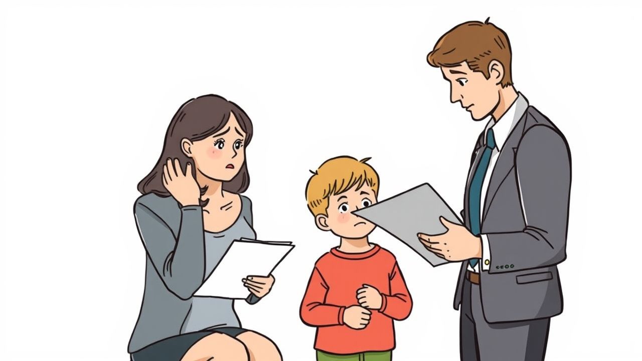 Parent discussing how to sign over custody of a child without going to court with a legal advisor.